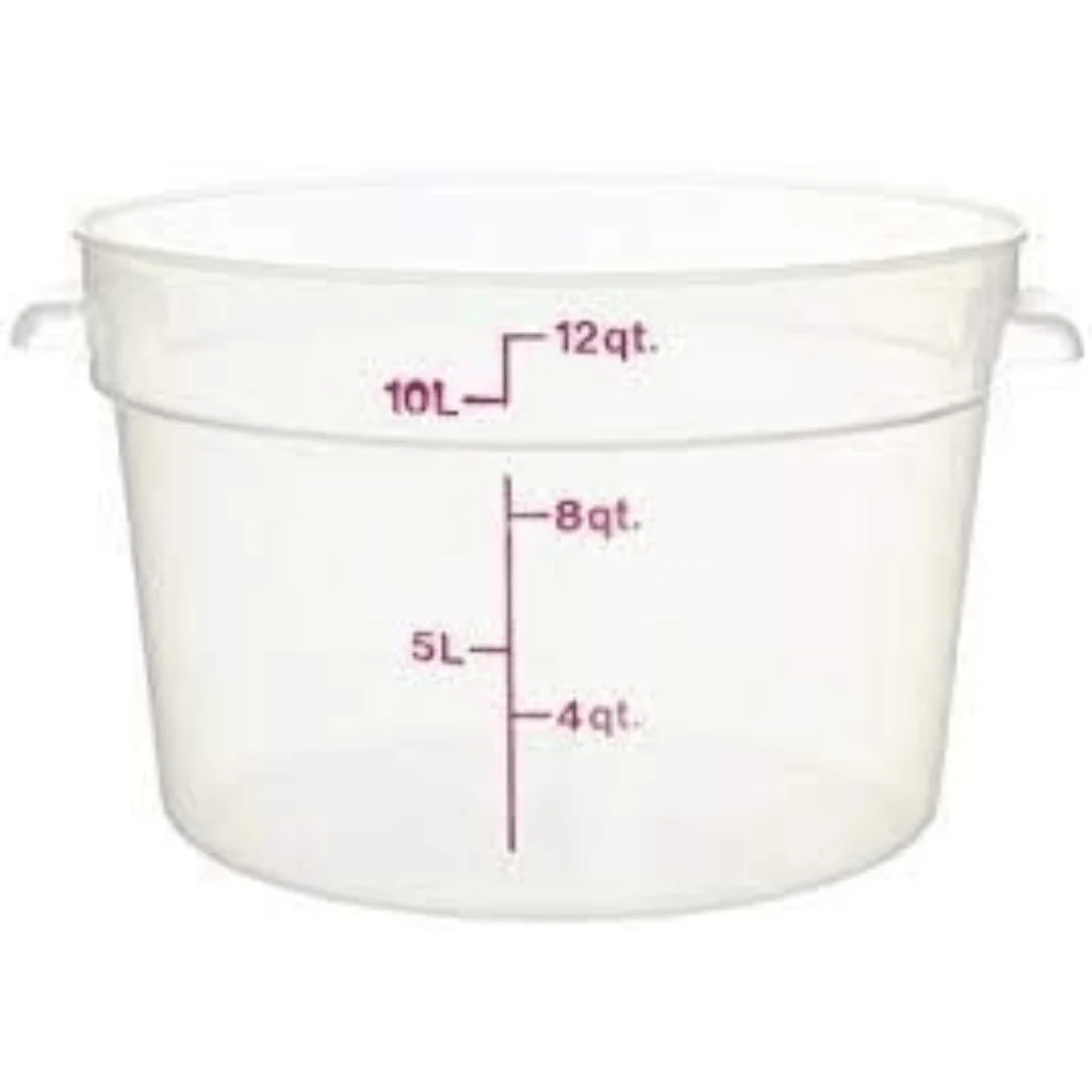Cambro Camware Bundle 6 &12 Quart Translucent Round Food Storage Containers with Lids and Free Scraper
