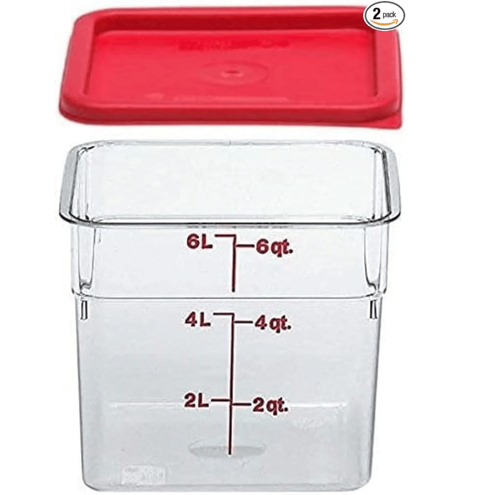 Cambro 6SFSCW135 Camsquare Food Container, 6-Quart, Polycarbonate, Clear, NSF With Lid