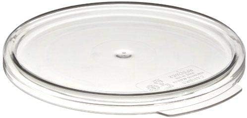 Cambro RFSCW2135 Camwear 2-Quart Clear Round Food Storage Container with Cambro RFSCWC2135 Clear Round Lid